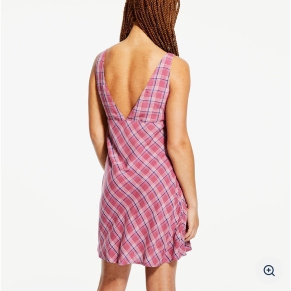NWT Aeropostale plaid deep V neck mini dress 90s esthetic! - Picture 2 of 5